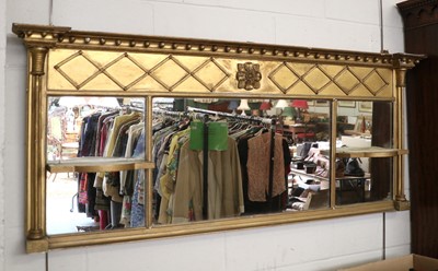 Lot 1420 - A Regency Gilt Frame Overmantel Mirror, the...