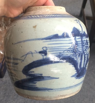 Lot 381 - A Chinese Provincial Blue and White Jar and...