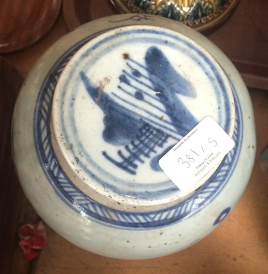 Lot 381 - A Chinese Provincial Blue and White Jar and...