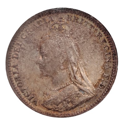 Lot 59 - Victoria, Threepence 1893, Jubilee head (Bull...