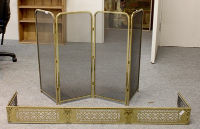 Lot 1363 - A Modern Brass Spark Guard, and a pierced...