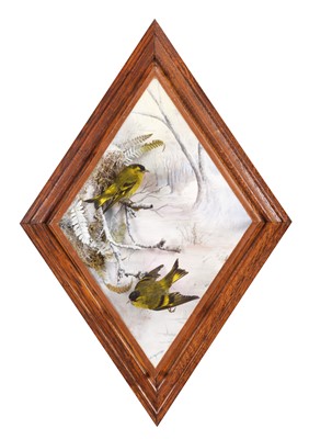 Lot 280 - Taxidermy: A Wall Cased Pair of Siskins...