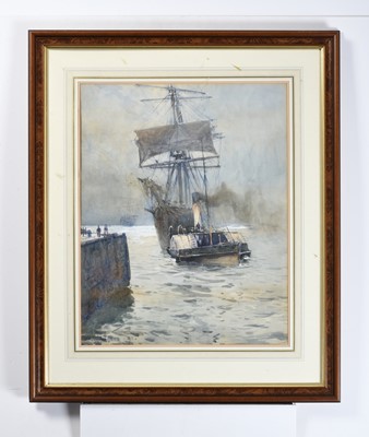 Lot 1011 - Ernest Dade (1864-1934) Tall-masted ship and...