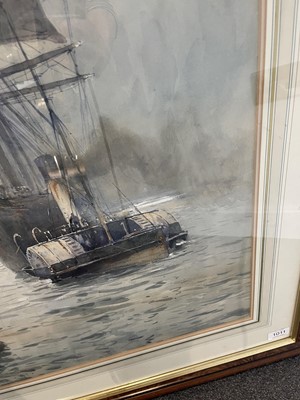 Lot 1011 - Ernest Dade (1864-1934) Tall-masted ship and...