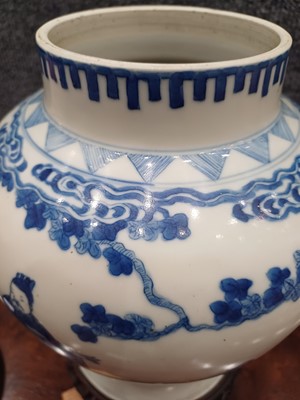 Lot 594 - A Pair of Chinese Porcelain Jars, in Kangxi...
