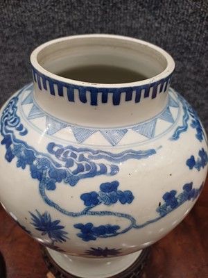 Lot 594 - A Pair of Chinese Porcelain Jars, in Kangxi...