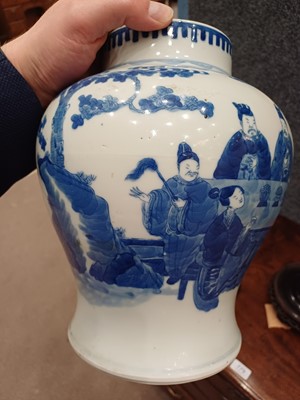 Lot 594 - A Pair of Chinese Porcelain Jars, in Kangxi...