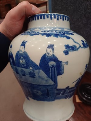 Lot 594 - A Pair of Chinese Porcelain Jars, in Kangxi...