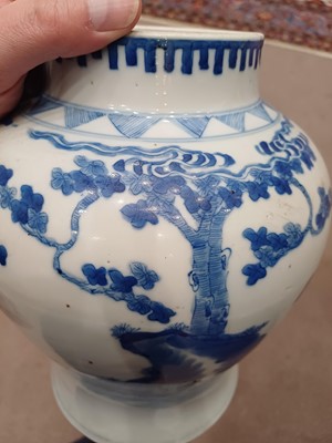 Lot 594 - A Pair of Chinese Porcelain Jars, in Kangxi...