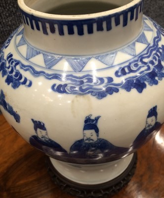 Lot 594 - A Pair of Chinese Porcelain Jars, in Kangxi...