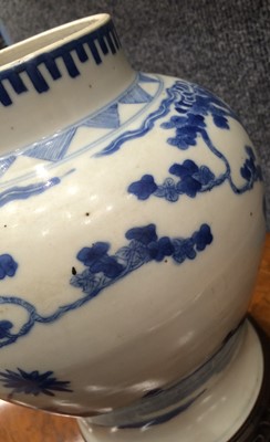 Lot 594 - A Pair of Chinese Porcelain Jars, in Kangxi...