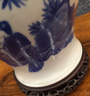 Lot 594 - A Pair of Chinese Porcelain Jars, in Kangxi...