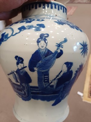 Lot 594 - A Pair of Chinese Porcelain Jars, in Kangxi...