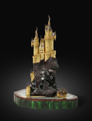 Lot 2228 - An Elizabeth II Diamond-Set Gold, Silver and Mineral Specimen ‘Fairy Tale’ Castle