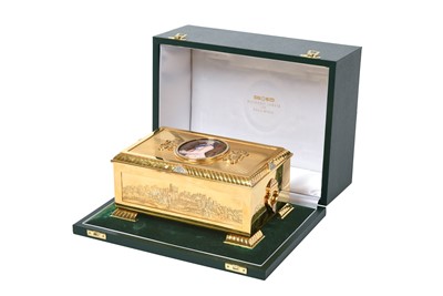 Lot 2250 - An Elizabeth II Diamond and Enamel-Set Limited Edition Silver-Gilt Casket