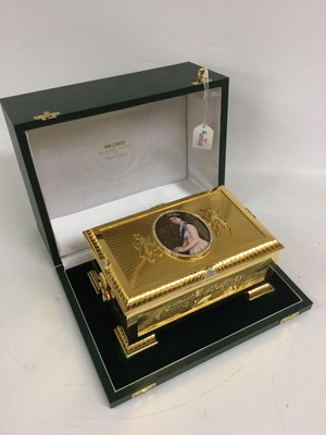 Lot 2250 - An Elizabeth II Diamond and Enamel-Set Limited Edition Silver-Gilt Casket