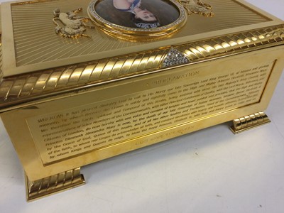 Lot 2250 - An Elizabeth II Diamond and Enamel-Set Limited Edition Silver-Gilt Casket