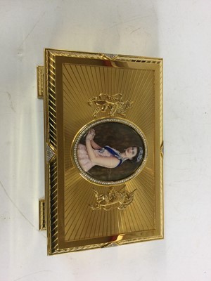 Lot 2250 - An Elizabeth II Diamond and Enamel-Set Limited Edition Silver-Gilt Casket