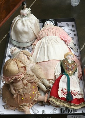 Lot 1109 - Assorted China and Bisque Head Dolls,...