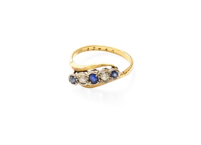 Lot 417 - A Sapphire and Diamond Five Stone Ring, the...