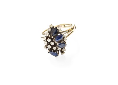 Lot 413 - A Sapphire and Diamond Cluster Ring, the...