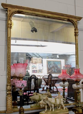 Lot 1390 - A 19th Century Gilt Framed Overmantel Mirror,...