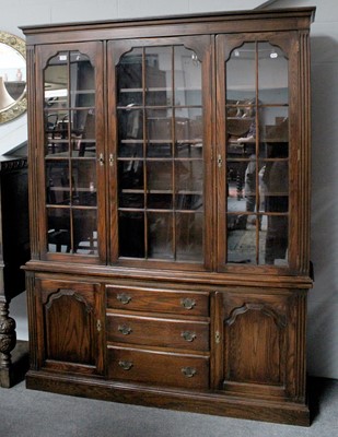 Lot 1276 - A 20th Century Oak Bookcase Cabinet, with...