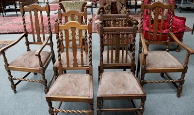 Lot 1247 - A Set of Six Early 20th Century Dining Chairs,...