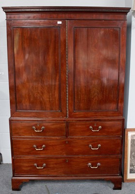 Lot 1232 - A George III Mahogany Linen Press, converted...