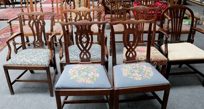 Lot 1248 - Five Assorted George III Dining Chairs,...