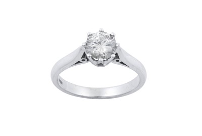 Lot 2346 - An 18 Carat White Gold Diamond Solitaire Ring...