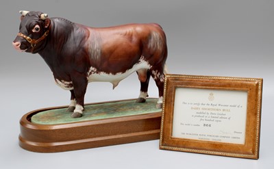 Lot 140 - Royal Worcester "Dairy Shorthorn Bull", by...