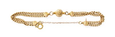 Lot 335 - A Fancy Link Bracelet, the two row curb link...