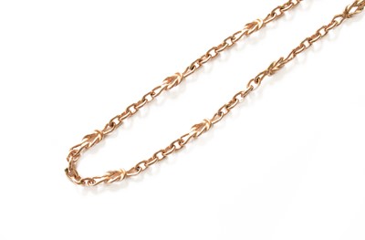 Lot 419 - A 9 Carat Gold Fancy Link Chain, length 46.5cm