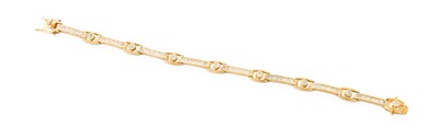 Lot 428 - A Cubic Zirconia Bracelet, bars of square cut...