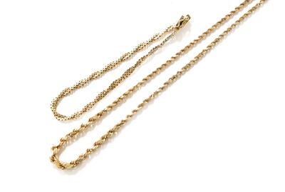 Lot 391 - A Graduated Rope Twist Necklace, stamped '14K',...