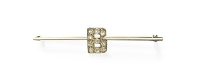 Lot 327 - A Diamond Brooch, the initial B set throughout...