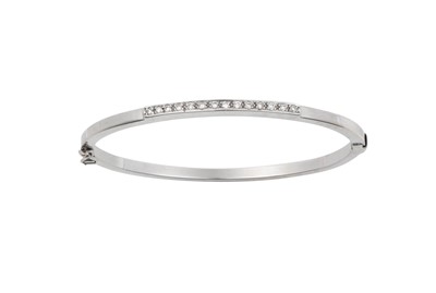 Lot 2052 - An 18 Carat White Gold Diamond Bangle the...