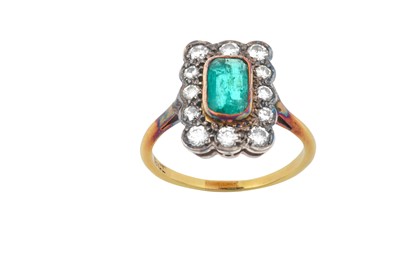 Lot 2131 - An Emerald and Diamond Cluster Ring the...