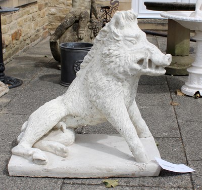 Lot 1195 - Reconstituted Concrete Model of a Wild Boar, 80cm