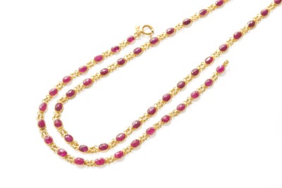 Lot 404 - A Ruby Necklace and Bracelet, each comprising...