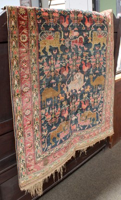 Lot 1288 - An Unusual Rug, probably silk and Afshar, the...