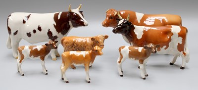 Lot 192 - Beswick Ayrshire Cattle, comprising bull, cow...
