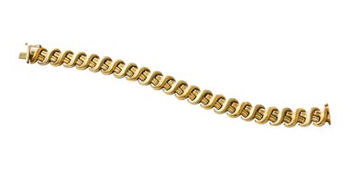 Lot 313 - A 9 Carat Gold Fancy Link Bracelet, length 19cm