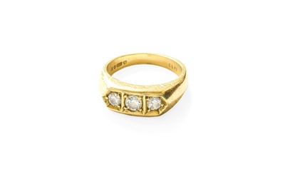 Lot 383 - An 18 Carat Gold Diamond Three Stone Ring, the...