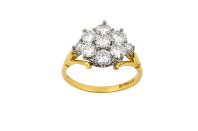 Lot 2184 - An 18 Carat Gold Diamond Cluster Ring the...