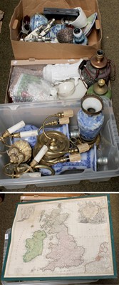 Lot 195 - Two Pairs of Brass Twin-Light Wall Sconces,...