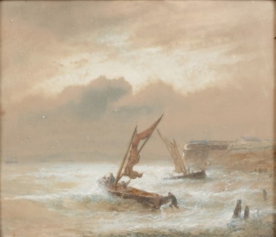 Lot 1179 - Paul Jean Clays (1819-1900) Coastal scene with...