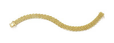 Lot 295 - A 9 Carat Gold Brick Link Bracelet, length 19.2cm