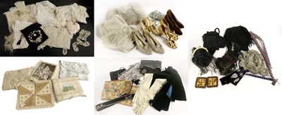 Lot 2163 - Circa 1900 Costume Accessories and Lace,...